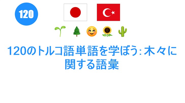 120のトルコ語単語を学ぼう：木々に関する語彙